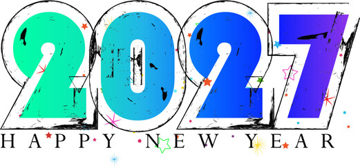 Vibrant and Artistic 2027 Happy New Year Celebration Image