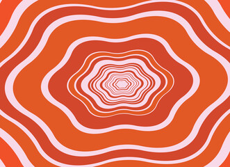 Colorful wavy patterns create an artistic spiral effect in bright orange and white shades