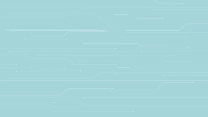 Abstract circuit board pattern with white line traces on light blue tech background
