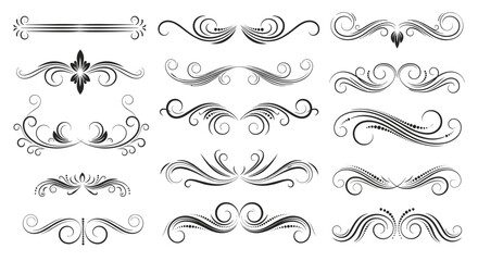 Elegant decorative flourish elements for graphic design projects.