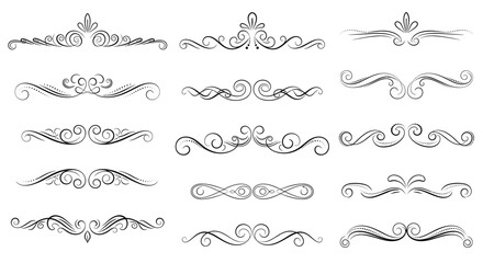 An exquisite collection of decorative ornamental borders and dividers for elegant design projects.