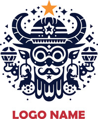 Carnival of barranquilla clipart logo icon vector white background .