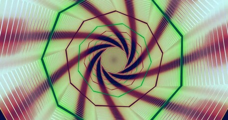 Dynamic tunnel video loop features a seamless motion effect with vibrant colors and geometric patterns for visual stimulation - Powered by Adobe