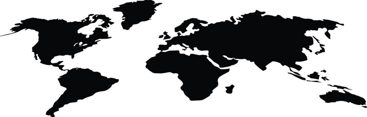 world map silhouette vector