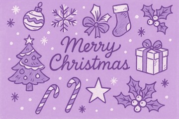 Fototapeta premium Festive purple Christmas background