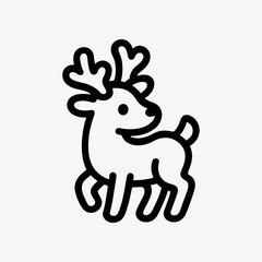 Naklejka premium Minimalist reindeer outline illustration.