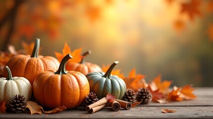 Autumn pumpkin background