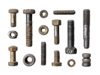 Assorted rusty bolts and nuts