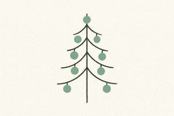 Minimalist tree with ornaments.