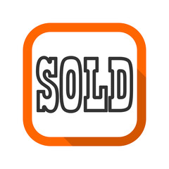 Sold word icon isolated on transparent background
