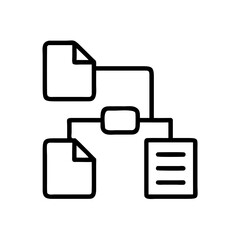Flowchart illustrating process management with document connections  