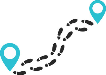 Set of Footprints and Shoeprints Trails – Vector Collection of Human Footsteps, Shoes, and Bare Feet Tracks.