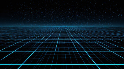 A stunning, futuristic digital grid lines perspective view