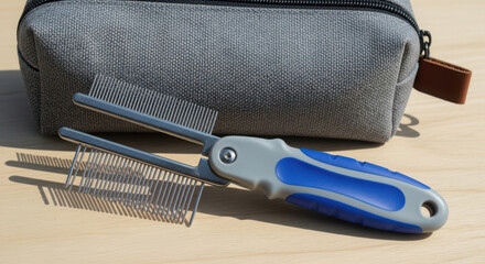 Grooming tool with comb and brush attachments