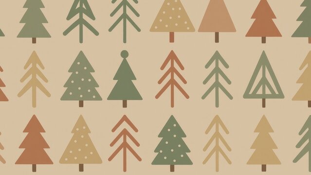 Retro trees seamless pattern desktop wallpaper