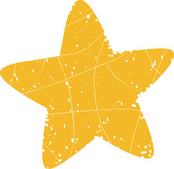 vector illustration yellow worn texture star shape symbol