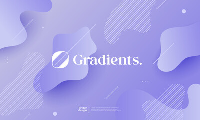 Abstract lilac background with wavy and geometric shapes. Smooth gradients composition.