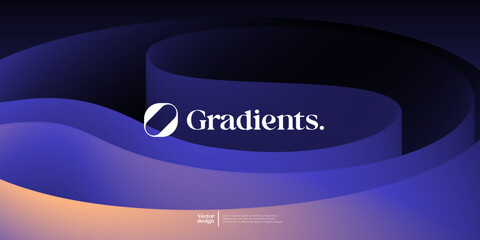 Futuristic Gradient background. Wavy gradient shapes composition. Vector illustration.