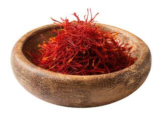 Fototapeta premium Dried saffron threads in wooden bowl