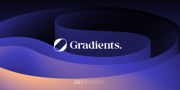 Futuristic Gradient background. Wavy gradient shapes composition. Vector illustration.