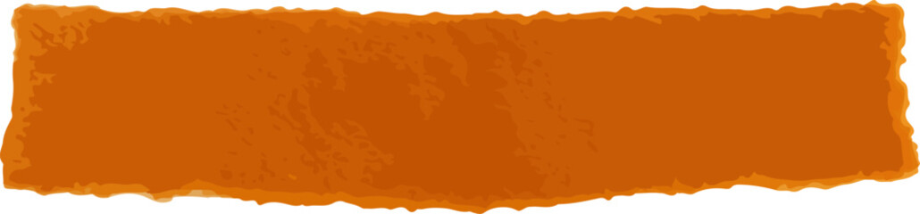 Realistic Torn Orange Paper Strip on White Background	