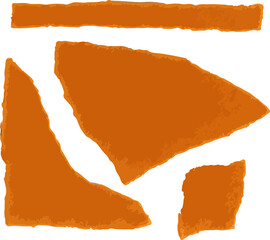 Realistic Torn Orange Paper Strip on White Background	