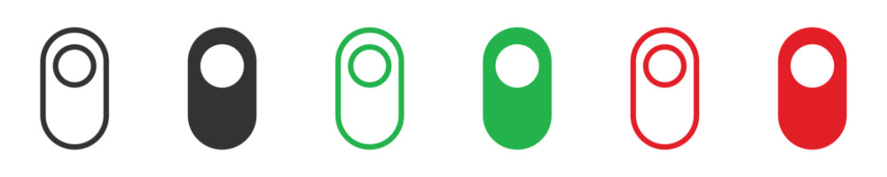 Toggle switch button icon set, Switch buttons ON OFF isolated.  vector illustration .