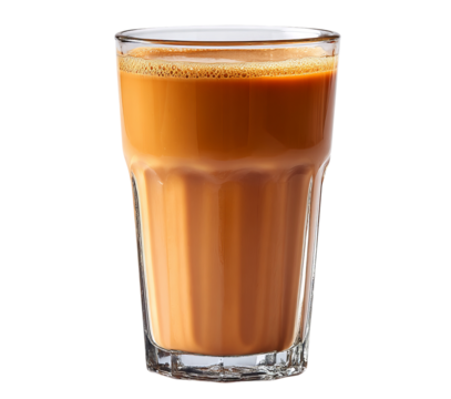 Glass of Indian Milk Tea isolated on a transparent background - Powered by Adobe