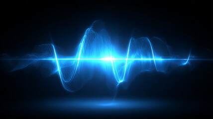 Pulsing digital waveform across space representing audio analysis, biometric monitoring, and precise signal intelligence for modern systems.
