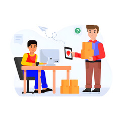 Online order tracking and customer support for package delivery