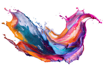 Vibrant multicolored liquid splash against a black background