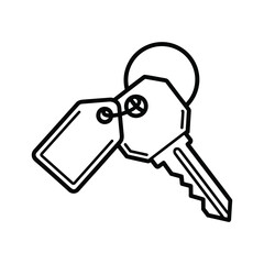 House key with a blank tag