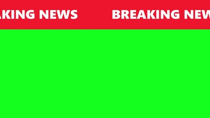 A breaking news Ticker. Breaking News 4K Animation Background. News lower third background overlay template with green screen, TV broadcast style animation for breaking news or live updates . 4k