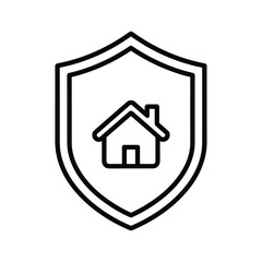 Shield with house icon, symbolizing home security