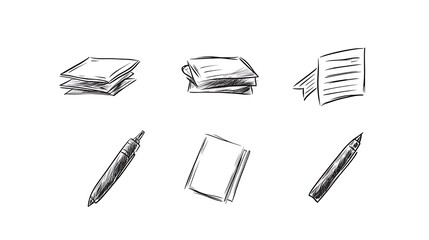 Business  Urban Outline Illustrations Set