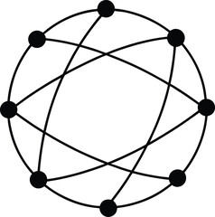 Transport Network Line Art Vector Illustration Isolated on White Background