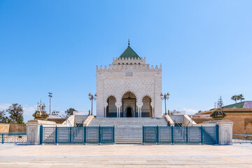 Rabat, Morocco – The Mausoleum of Mohammed V, an architectural masterpiece of Moroccan...