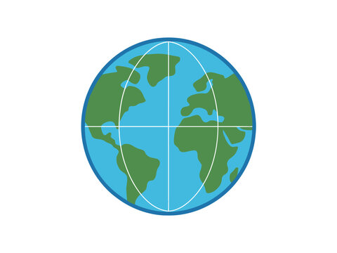 A stylized illustration of planet Earth with latitude and longitude lines.