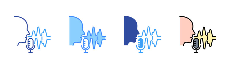 Speech Recognition Icon, Multi Styles Icon Set