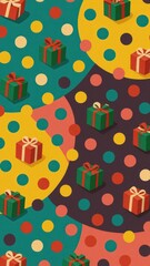 Fototapeta premium Colorful festive gift pattern mobile wallpaper