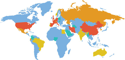 Obraz premium colorful worla map