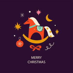 Christmas card with horse