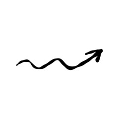 Wavy arrow pointing right. Black arrow icon for web flyers, design, posters and other.