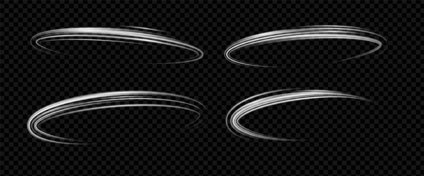 Ring spin with wind and effect for light or white. Swirl circle with background and glow and ring. Spin with wind and speed for twist or dust, vector with png and curve for round or movement.