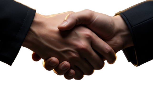 Professional Business Handshake on White Background - Agreement & Partnership