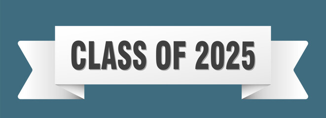 class of 2025 ribbon isolated on transparent background. class of 2025 ribbon