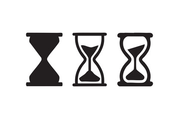 hourglass line and solid icon pack outline different style. Symbol, logo