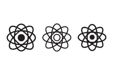 atom line and solid icon pack outline different style. Symbol, logo