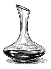 Vintage Engraving of Wine Decanter. Vector Illustration for Sophisticated Elegance.