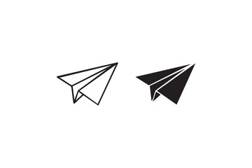 paper plane line and solid icon outline different style. Symbol, logo